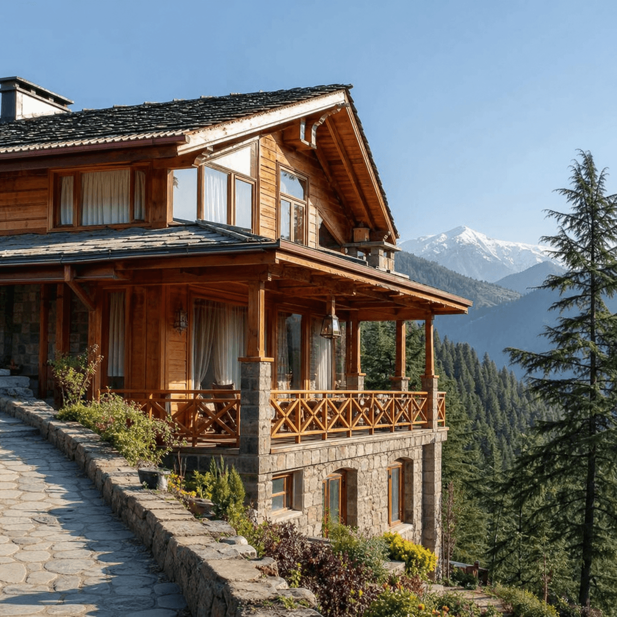 Manali Himalayan cedar homestay exterior